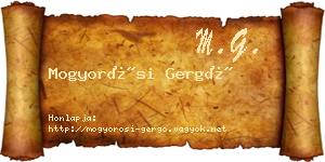 Mogyorósi Gergő névjegykártya