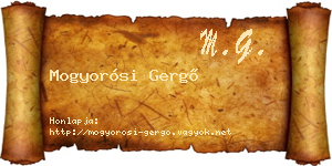 Mogyorósi Gergő névjegykártya